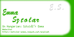 emma sztolar business card